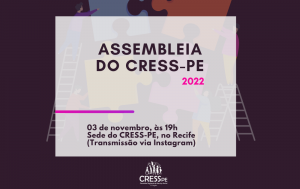 Assembleia do CRESS-PE 2022 acontecerá no dia 03 de novembro