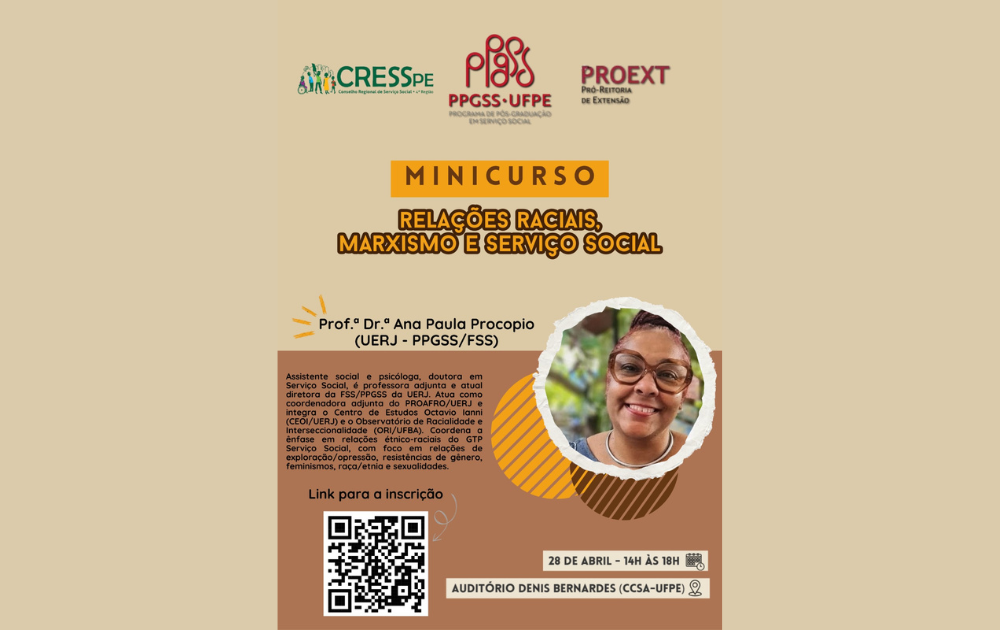 Inscrições abertas para o minicurso “Relações raciais, Marxismo e Serviço Social”